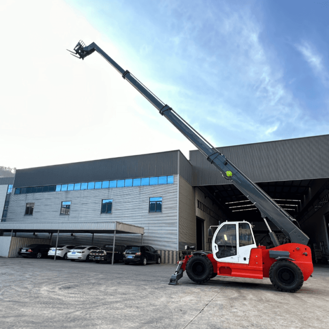 Red Colored Telehandler Forklift Teleskopik Boom 4 Ton Merah 17m 4WD Telehandler - Produsen ...
